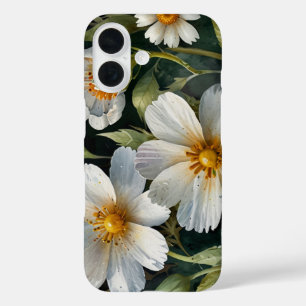 Funda iPhone 16 Elegantes hermosas flores blancas acuarela chic