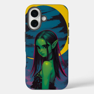 Funda iPhone 16 Elfo marino iluminado por luna — Retrato nocturno