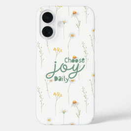 Funda iPhone 16 Elige la alegría diaria cita floral de margarita b