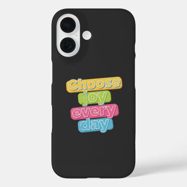Funda iPhone 16 ¡Elige la alegría todos los días! (Reverso )
