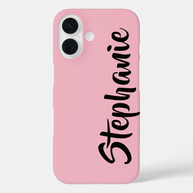 Funda iPhone 16 Elija su color, rosa, nombre Jumbo (Reverso )