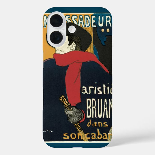 Funda iPhone 16 Embajadores, Aristide Bruant por Toulouse Lautrec (Reverso )