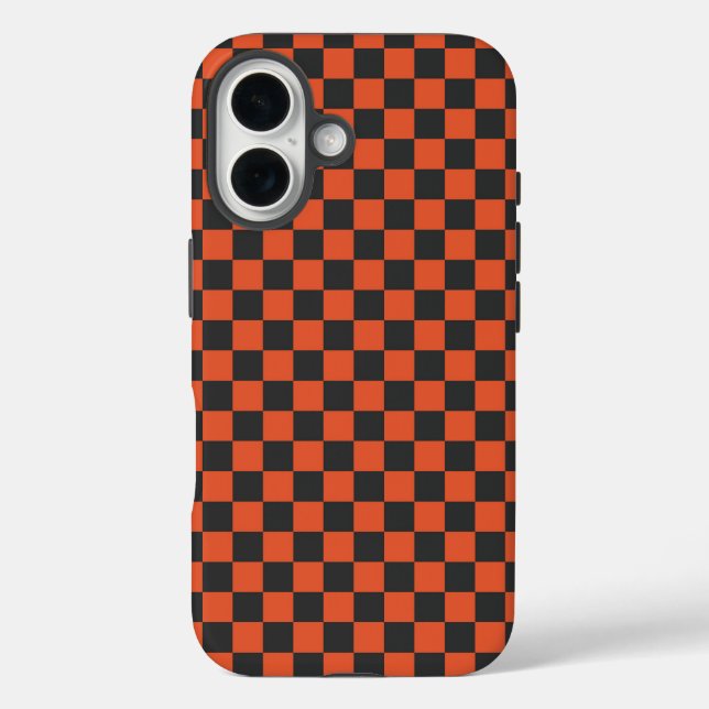 Funda iPhone 16 Ember and ash checkerboard pattern (Reverso )