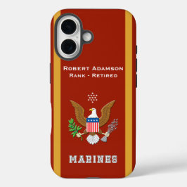Funda iPhone 16 Emblema de Defensa Americana - Personaliza con Nom
