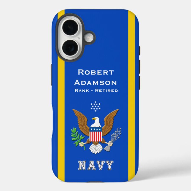 Funda iPhone 16 Emblema de Defensa Americana personalizable (Reverso )