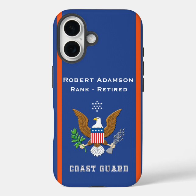 Funda iPhone 16 Emblema de Defensa Americana - personalizar con no (Reverso )