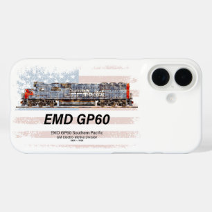 Funda iPhone 16 EMD GP60 Locomotora Diesel y bandera estadounidens