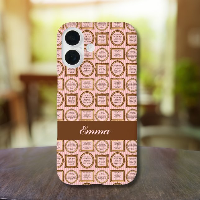 Funda iPhone 16 Emma de Jane Austen Citas Personalizadas (Subido por el creador)