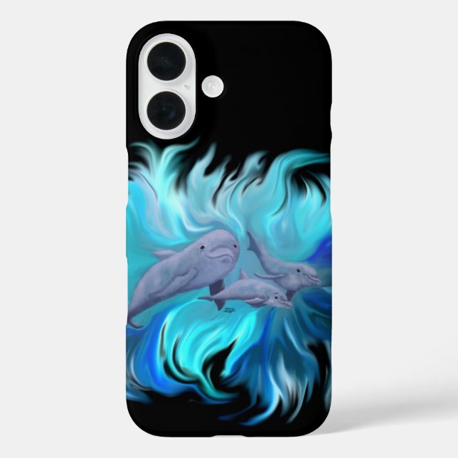 Funda iPhone 16 En la Escuela de Delfines (Reverso )