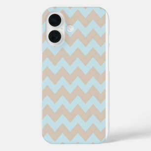 Funda iPhone 16 En todo Chevron Imprimir beige y azul en polvo pál