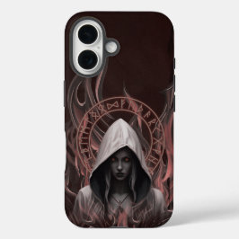 Funda iPhone 16 Encantador oscuro - Bruja capuchada mística