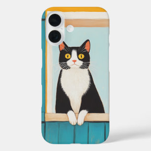 Funda iPhone 16 Encantando al gato en la ventana