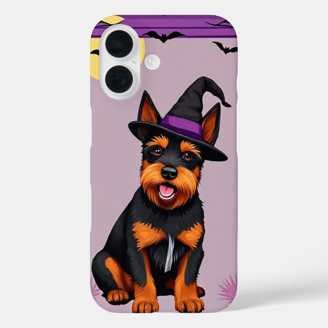 Funda iPhone 16 Encanto Espeluznante Cachorro Adorable 👻🐶 Festiv (Reverso )