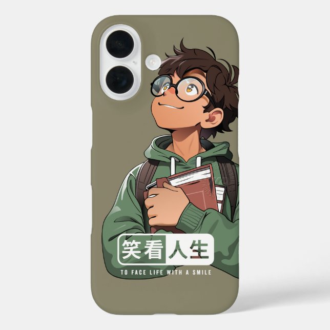 Funda iPhone 16 Enfrenta la vida con una sonrisa (Reverso )