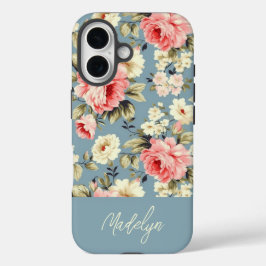 Funda iPhone 16 English Cottage Garden Flowers Personalized Tough