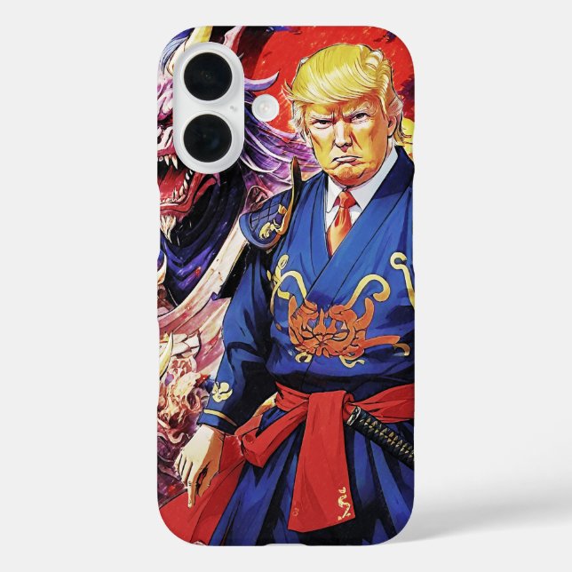 Funda iPhone 16 Epic Trump Samurai Anime (Reverso )