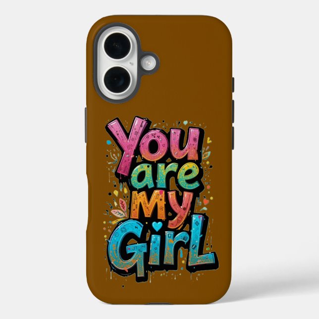 Funda iPhone 16 Eres Mi Chica - Vibrante Graffiti De Amor (Reverso )
