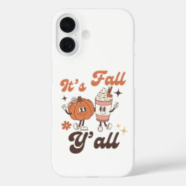 Funda iPhone 16 Es Otoño, ¡Todos! – Cute Kawaii Latte de Calabaza