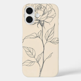 Funda iPhone 16 Esbozo de Rosa de época