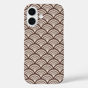 Funda iPhone 16 Escala de Arco de Vieira Retro Marrón Chocolate