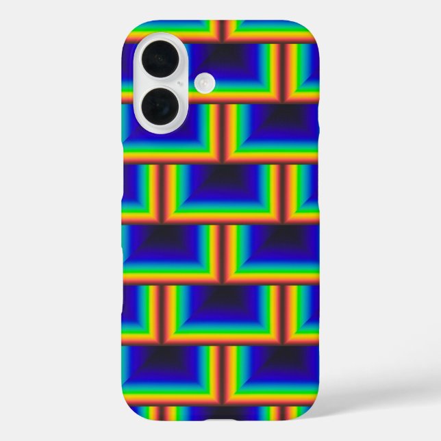 Funda iPhone 16 Escalas cuadradas de espectro solar (Reverso )