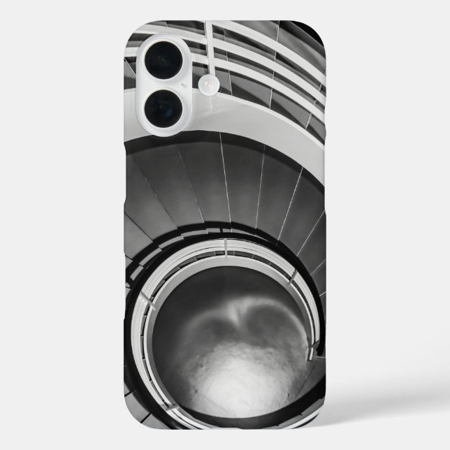 Funda iPhone 16 Escalera circular BW (Reverso )
