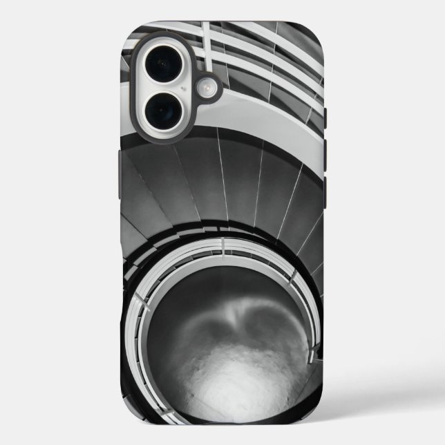 Funda iPhone 16 Escalera circular BW (Reverso )