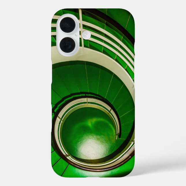 Funda iPhone 16 Escalera circular verde (Reverso )