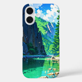 Funda iPhone 16 Escapar de la montaña de Anime de Verano