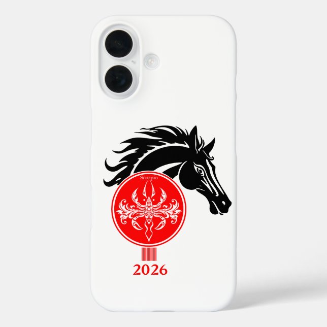 Funda iPhone 16 Escorpio x año del caballo 2026 (Reverso )