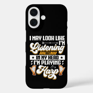 Funda iPhone 16 Escuchar Divertido En Mi Cabeza Estoy Tocando Arpa