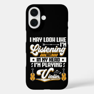 Funda iPhone 16 Escuchar Divertido En Mi Cabeza Estoy Tocando Mi V
