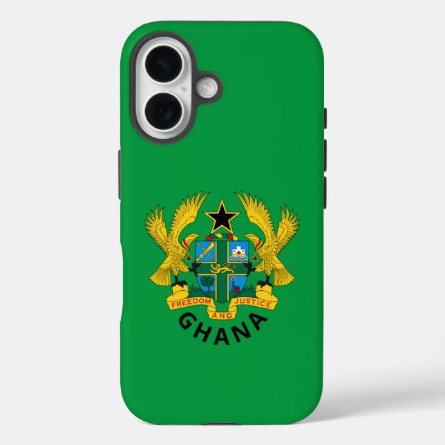 Funda iPhone 16 Escudo de armas de Ghana (Reverso )
