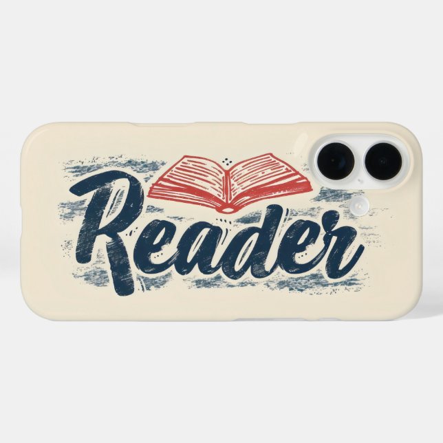 Funda iPhone 16 Eslogan de libro de lector (Reverso (Horizontal))