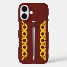 Funda iPhone 16 Espada medieval normanda y bandas decorativas Fund