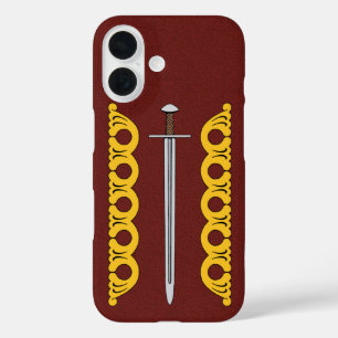 Funda iPhone 16 Espada medieval normanda y bandas decorativas Fund