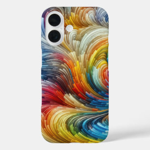 Funda iPhone 16 Espectro Swirl Resumen Contemporáneo