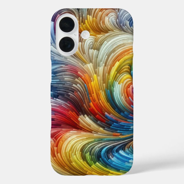 Funda iPhone 16 Espectro Swirl Resumen Contemporáneo (Reverso )