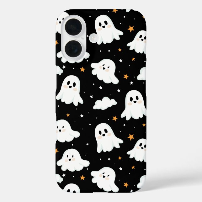 Funda iPhone 16 Espeluznante estela de estela nublada de Halloween (Reverso )