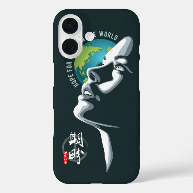 Funda iPhone 16 Esperanza por la paz mundial | (Reverso )