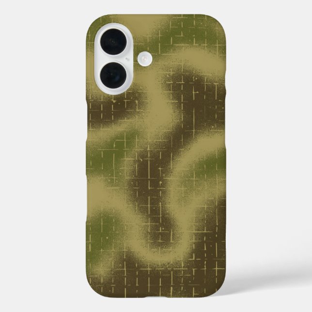 Funda iPhone 16 Espray Pintado Táctico Patrón Camo Verde (Reverso )