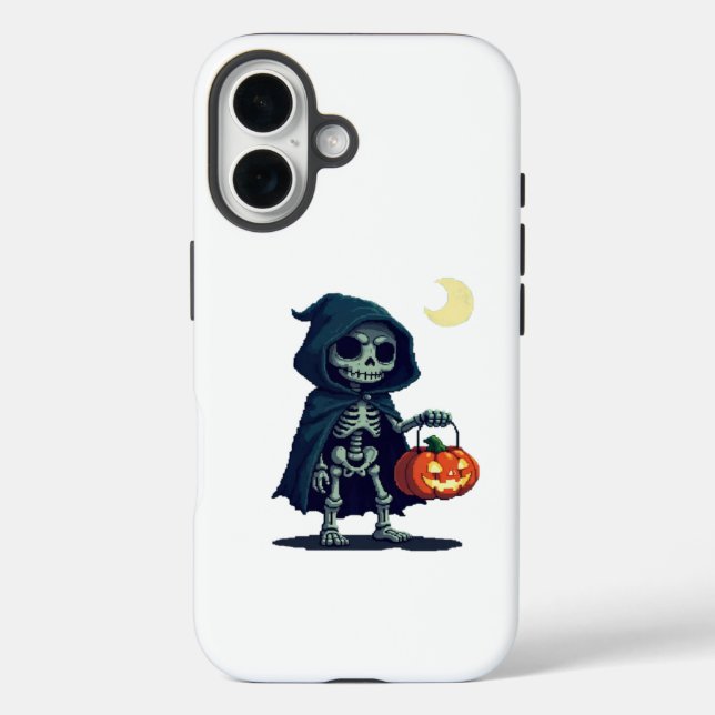 Funda iPhone 16 esqueleto oculto de halloween (Reverso )