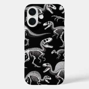 Funda iPhone 16 Esqueletos de dinosaurios Huesos Fósiles Blancos