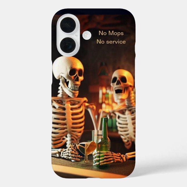 Funda iPhone 16 Esqueletos en un bar (Reverso )