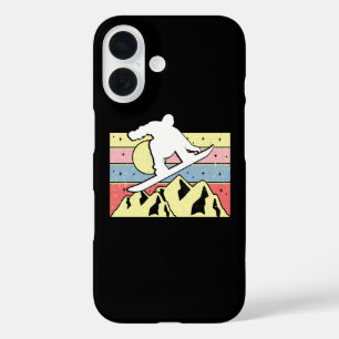 Funda iPhone 16 Esquiador de nieve Esquí de nieve Retro