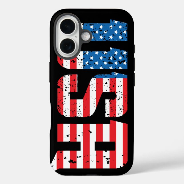 Funda iPhone 16 Estados Unidos con antecedentes de bandera estadou (Reverso )