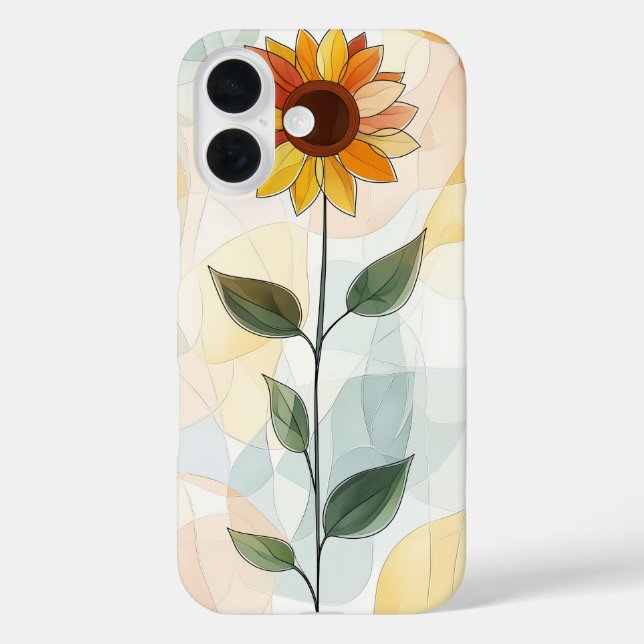Funda iPhone 16 Estalk de flores silvestres retro (Reverso )