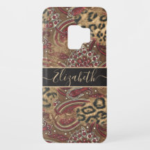 Estampa de Leopardo y Paisley Personalizar Nombre