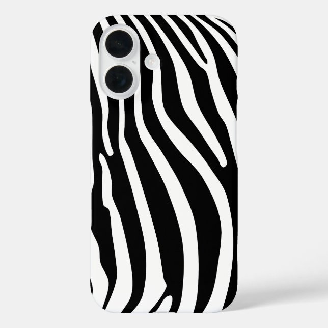 Funda iPhone 16 Estampado animal zebra (Reverso )