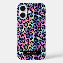 Estampado de leopardo iridiscente monogramado